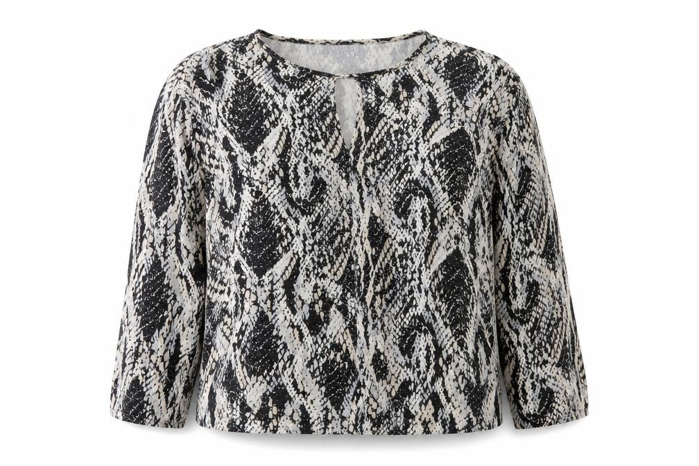 Wallis Womens Black Snake Print Tunic Blouse Size 18