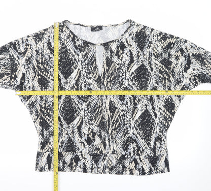 Wallis Womens Black Snake Print Tunic Blouse Size 18