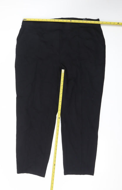 Marks and Spencer Women's Black Size 20 Straight Leg Stretch Trousers