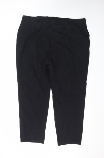 Marks and Spencer Women's Black Size 20 Straight Leg Stretch Trousers