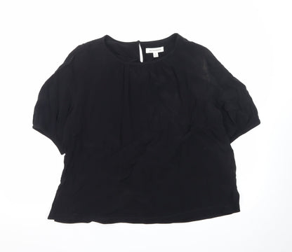 Marks and Spencer Women Black Silk Chiffon Blouse Size 16