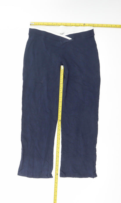 Marks and Spencer Women’s Blue Jersey Stretch Trousers UK 10 Short