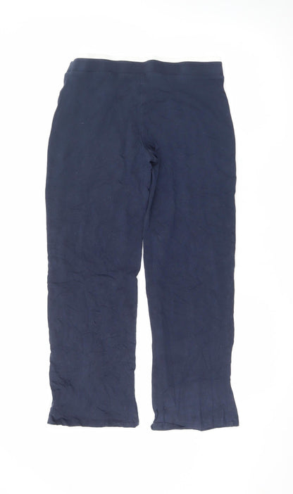 Marks and Spencer Women’s Blue Jersey Stretch Trousers UK 10 Short