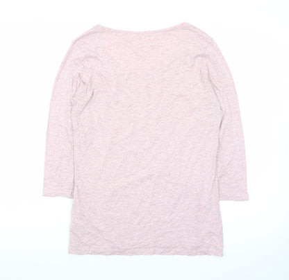 FatFace Women's Pink 3/4 Sleeve Cotton Jersey T-Shirt Size 12