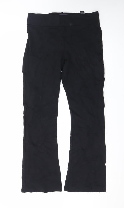 Marks and Spencer Womens Black Regular Straight Trousers Size 14