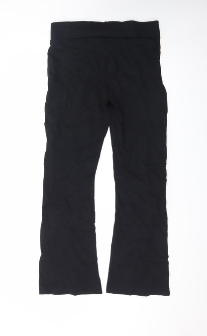 Marks and Spencer Womens Black Regular Straight Trousers Size 14