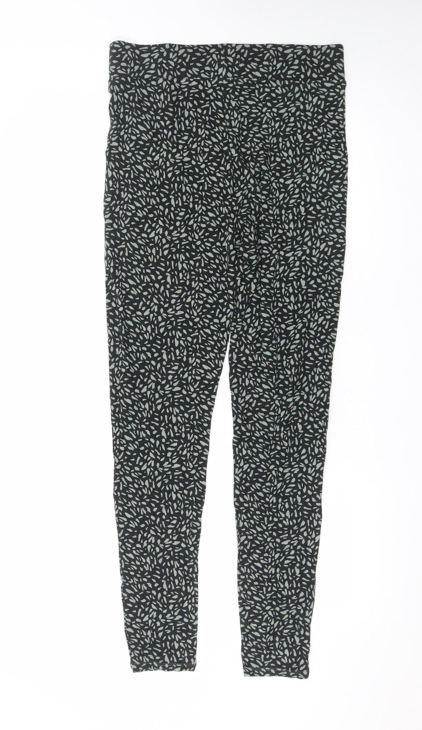 Marks and Spencer Women Black Geometric Print Leggings Size 12