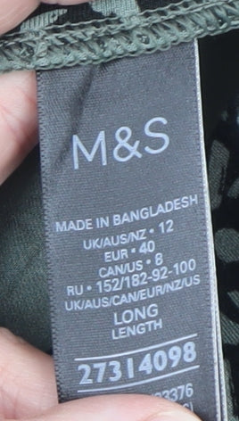 Marks and Spencer Women Black Geometric Print Leggings Size 12