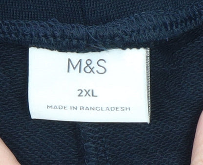 Marks and Spencer Men’s Blue 2XL Sweat Shorts with Drawstring Waist