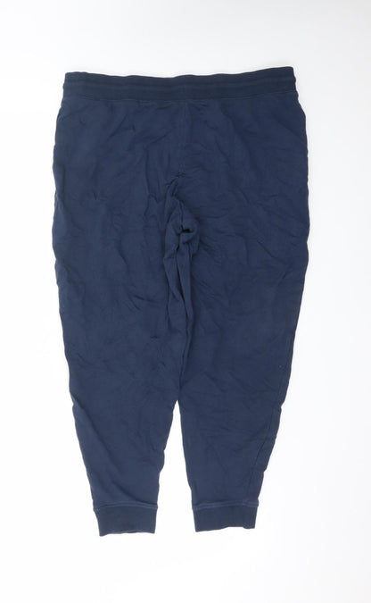 Marks and Spencer Men's Navy Joggers Size L Cotton Blend Casual