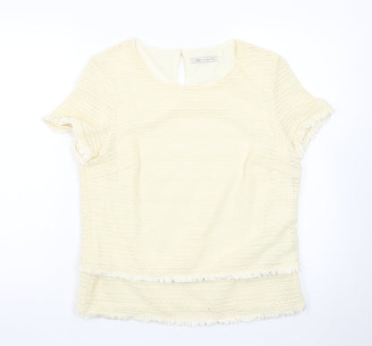 Marks and Spencer Women’s Ivory Short Sleeve Knit Pullover Jumper Size 14