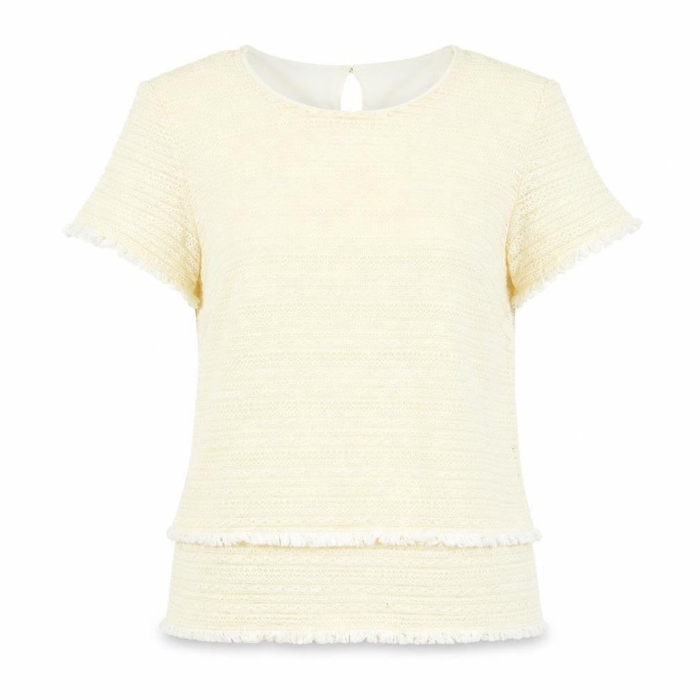 Marks and Spencer Women’s Ivory Short Sleeve Knit Pullover Jumper Size 14