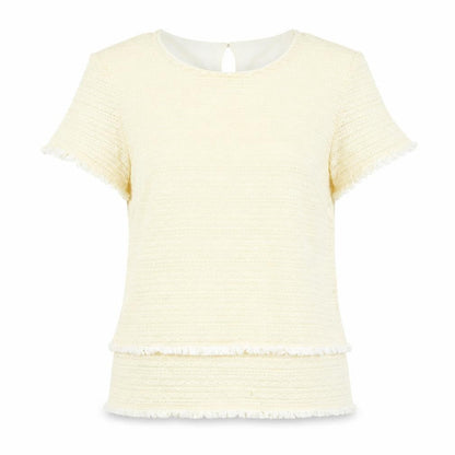 Marks and Spencer Women’s Ivory Short Sleeve Knit Pullover Jumper Size 14
