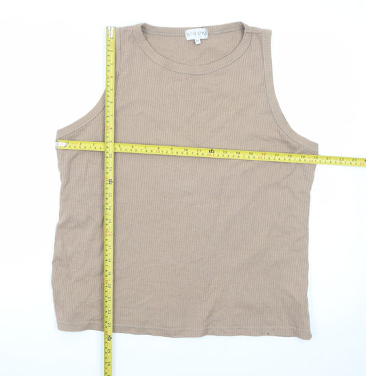 In The Style Women's Beige Sleeveless Tank Top Size 20