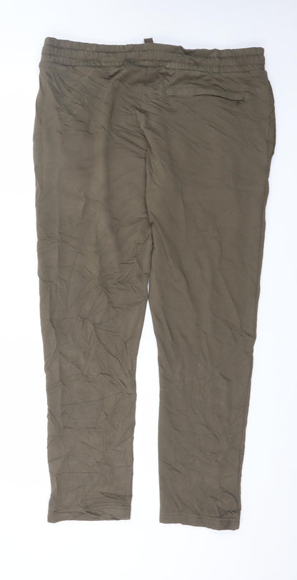 Marks and Spencer Men's Brown Jogger Trousers L Regular Fit