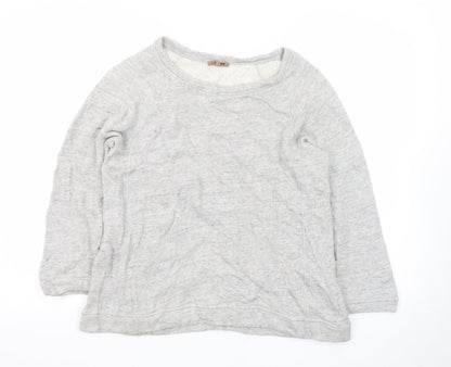 Jigsaw Womens Grey Long Sleeve Cotton Basic T-Shirt Size S