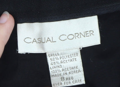 Casual Corner Women's Black Size 8 High Rise Pleated Trousers