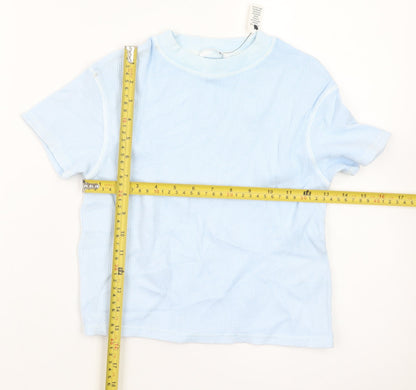 Marks and Spencer Boys Blue Cotton Short Sleeve T-Shirt - 2 Years
