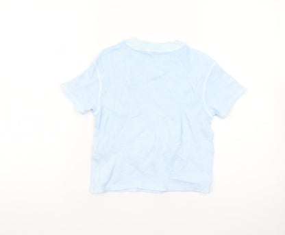 Marks and Spencer Boys Blue Cotton Short Sleeve T-Shirt - 2 Years