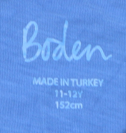 Boden Boys Blue & Yellow Long Sleeve Colourblock Cotton T-Shirt 11-12 Years