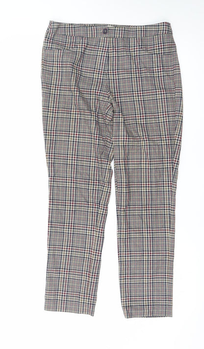Koton Women's Multicoloured Check Straight Trousers Size 8