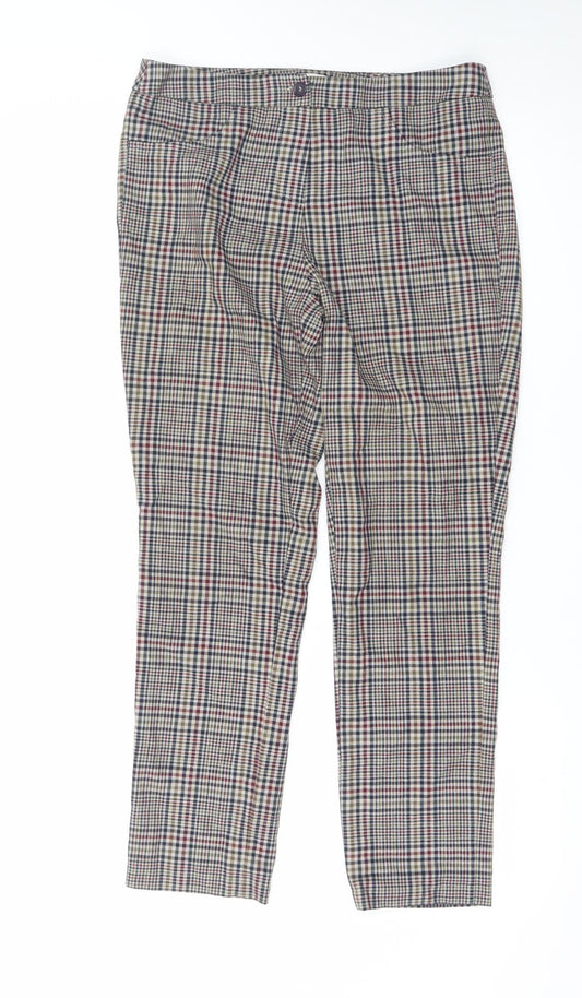 Koton Women's Multicoloured Check Straight Trousers Size 8