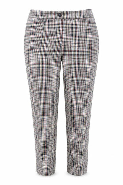 Koton Women's Multicoloured Check Straight Trousers Size 8