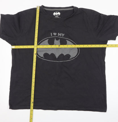 Batman Men’s Black XL Graphic Comic Superhero Short Sleeve T-Shirt
