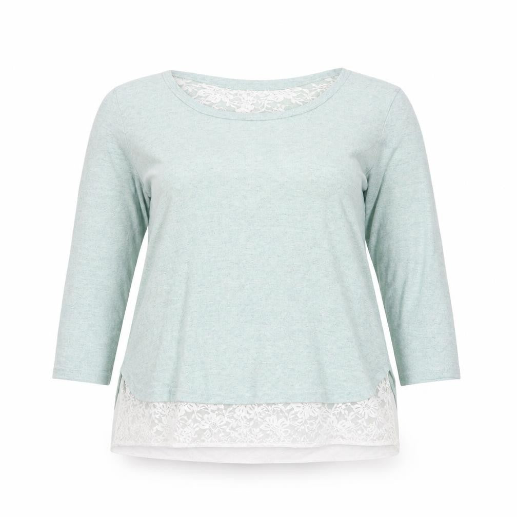 Apricot Women’s Green Lace Hem Pullover Jumper UK 14