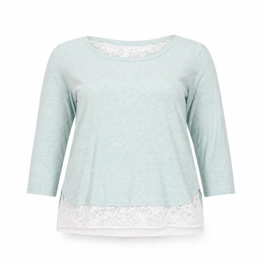 Apricot Women’s Green Lace Hem Pullover Jumper UK 14