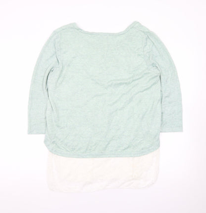 Apricot Women’s Green Lace Hem Pullover Jumper UK 14