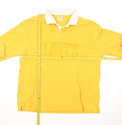 Levi's Men's Yellow Long Sleeve Relaxed Fit Polo XXL