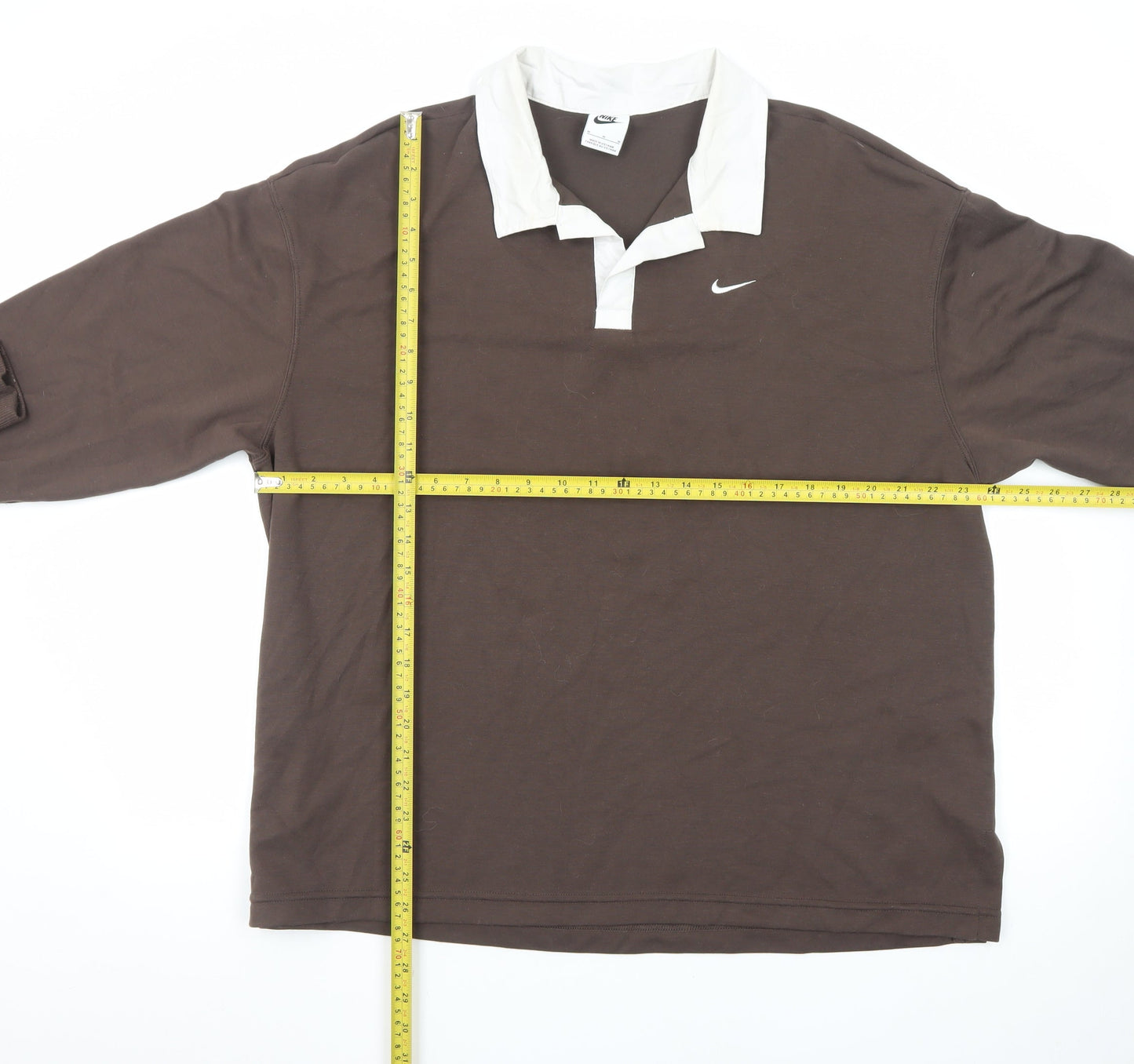 Nike Men’s Brown Long Sleeve Polo Shirt M Classic Sports Style