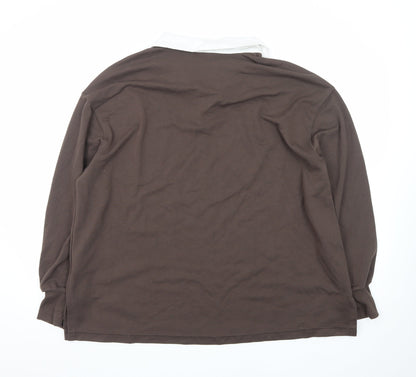 Nike Men’s Brown Long Sleeve Polo Shirt M Classic Sports Style