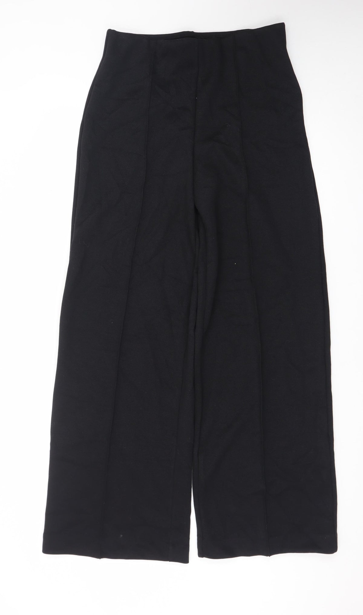 Marks and Spencer Women’s Black Wide-Leg Trousers Size 10 Long
