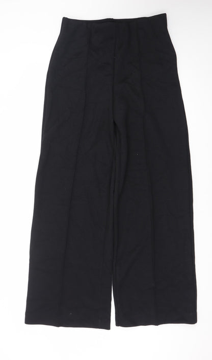 Marks and Spencer Women’s Black Wide-Leg Trousers Size 10 Long