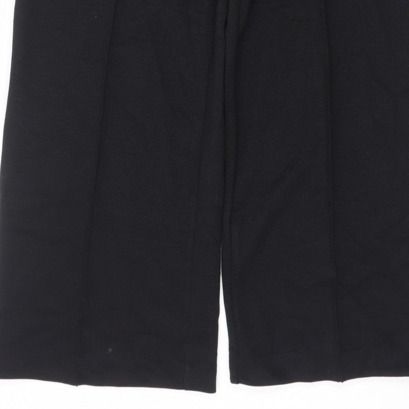 Marks and Spencer Women’s Black Wide-Leg Trousers Size 10 Long