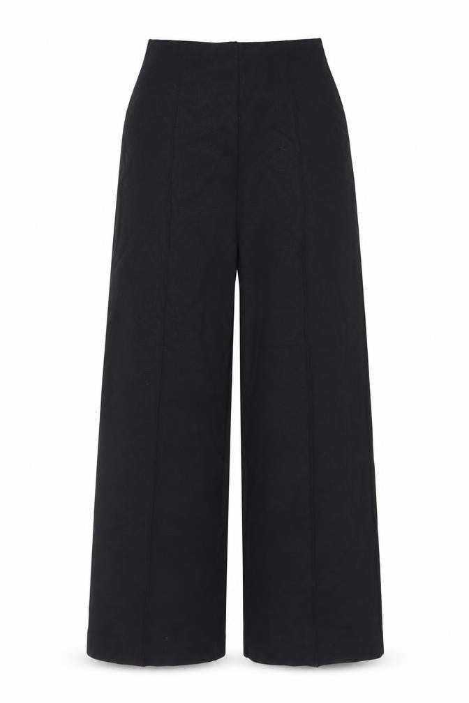 Marks and Spencer Women’s Black Wide-Leg Trousers Size 10 Long