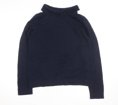 Hobbs Men's Blue Wool Roll Neck Jumper Size L Classic Knitwear