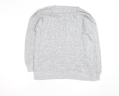 Oysho Unisex Grey V-Neck Knit Pullover Jumper Size M