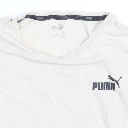Puma Men's Beige Crew Neck Short Sleeve Cotton T-Shirt Size L