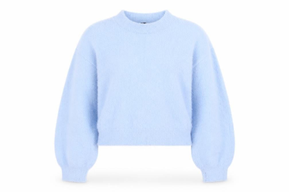 Divided Women Blue Knit Crew Neck Long Sleeve Pullover M
