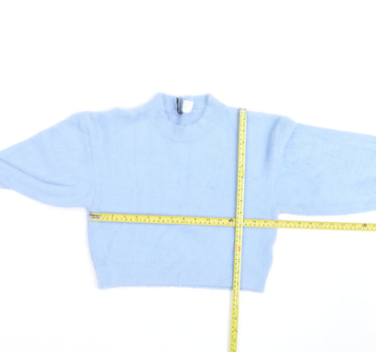 Divided Women Blue Knit Crew Neck Long Sleeve Pullover M