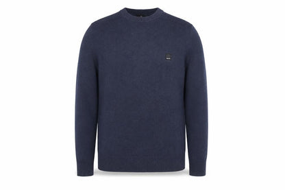 Bench Men's Blue Cotton Blend Crew Neck Jumper Size S