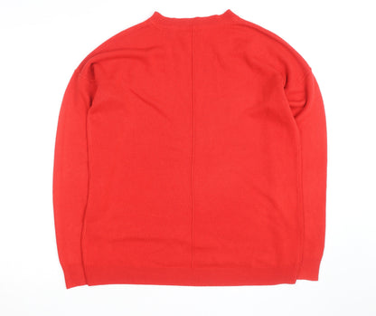 Principles Women's Red Crew Neck Long Sleeve Cotton Jumper Size 12