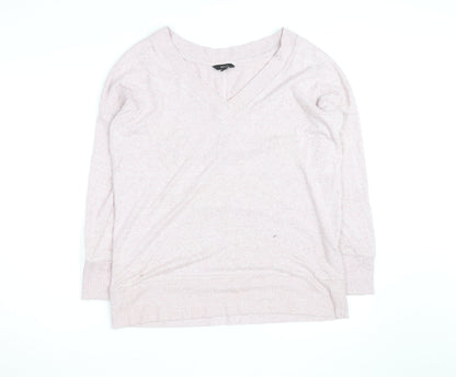 Next Men Pink V-Neck Knit Pullover Jumper Size L