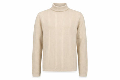 Marks and Spencer Men's Beige Roll Neck Cotton Blend Jumper M