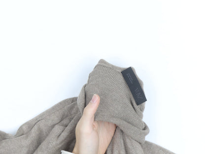 ZARA Women Beige Wool Cashmere Roll Neck Jumper M