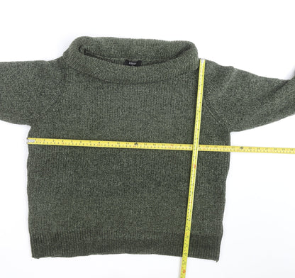 Klass Mens Green XL Roll Neck Chunky Knit Pullover Jumper