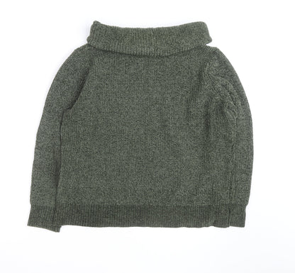 Klass Mens Green XL Roll Neck Chunky Knit Pullover Jumper